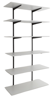 Picture of BiGDUG Office Wall Mounted Shelving Kit - 1980h x 1000w x 400d mm - 6 White Melamine Levels - [BDU-TSB1946WO]