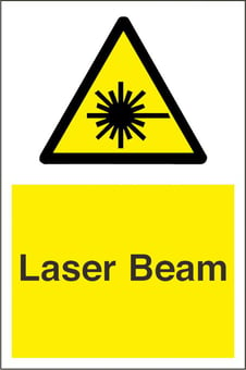 Picture of Laser Beam Sign - 200 x 300Hmm - Rigid Plastic - [AS-WA158-RP]