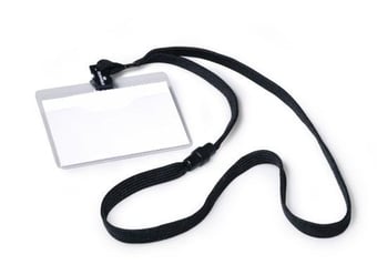 Picture of Durable Name Badge with Textile Badge Necklace - 60 x 90mm - Black - Pack of 10 - [DL-813901]