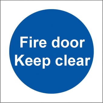 Picture of Fire Door Keep Clear LARGE - BS5499 Part 1 & 5 - 150 X 150Hmm - Rigid Plastic - [AS-MA322-RP]