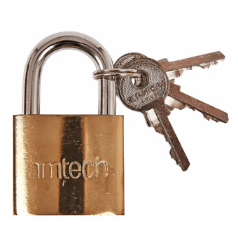 picture of Amtech 38mm Brass Padlock With 3 Keys - [DK-XXSEL02]