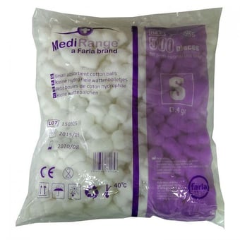 picture of MediRange Small Cotton Wool Balls - Pack of 500 - [FA-FA-1955] - (DISC-X)