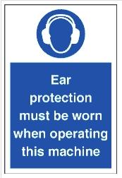 picture of Ear Protection Sign LARGE - 400 x 600Hmm - Rigid Plastic - [AS-MA98-RP]