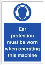 Picture of Ear Protection Sign LARGE - 400 x 600Hmm - Rigid Plastic - [AS-MA98-RP]