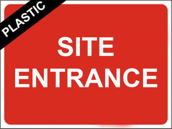 picture of Temporary Traffic Signs - Site Entrance - 600 x 450Hmm - Non Reflective - Rigid Plastic - [IH-ZT39-RP] - (MP)