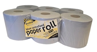 picture of ProSolve Blue Centrefeed Paper Rolls 2-Ply - Pack of 6 - 150m Per Roll - [PV-PVBCFPR6]