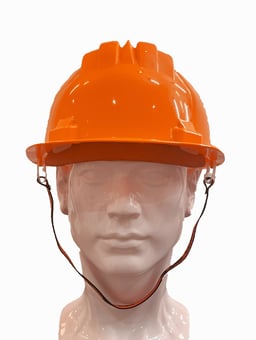 picture of Climax 5-RS Unvented Orange Safety Helmet with Chinstrap - [IH-MOD5-RS-ORANGE-SN]
