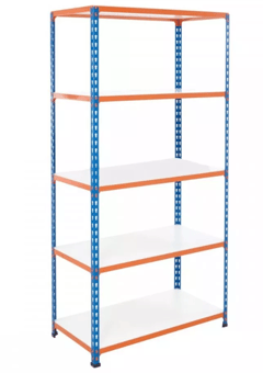 Picture of BiGDUG BiG200 Shelving 5 Levels - Melamine Shelves - 1830h x 1220w x 915d mm - 80kg UDL - [BDU-B21812095BOM]