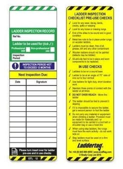 Picture of Scafftag Laddertag Inserts - Updated to the New BS EN 131 Norm - [SC-EITL12]