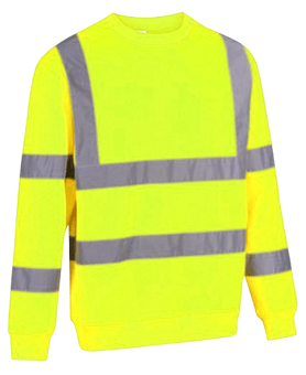 picture of AQUA Hi Vis Crewneck Sweatshirt - Yellow - FU-SS083-0000-034