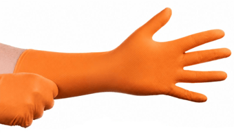 Picture of Tough Glove Long Cuff Gator Gripz Orange Diamond Grip Nitrile Gloves - Box of 50 - DK-DKTG791183 - (LP)