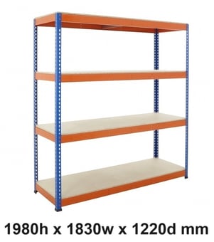 picture of BiGDUG BiG400 Racking 4 Levels - Chipboard Shelves - 1980h x 1830w x 1220d mm - [BDU-B41918124BO]