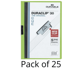 picture of Durable - DURACLIP® 30 Clip Folder - A4 - Green - Pack of 25 - [DL-220005]