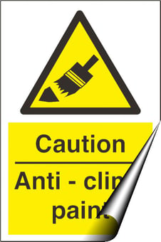 Picture of Caution Anti-Climb Paint Sign LARGE - 400 x 600Hmm - Self Adhesive Vinyl [AS-WA84B-SAV]