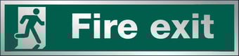 picture of Prestige Fire Exit Sign - Silver Effect - 400 x 125Hmm - 1.5mm Aluminium - [AS-SAT21-ALU]