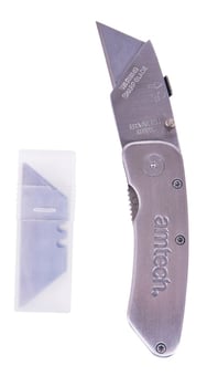 picture of Amtech Foldback Stainless Steel Utility Knife - [DK-S0280]