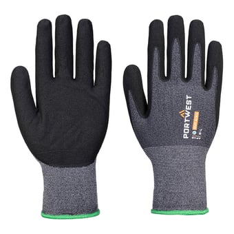picture of Portwest AP12 - SG Grip 15 Eco Nitrile Glove - Pack of 12 - Grey/Black - PW-AP12G8R