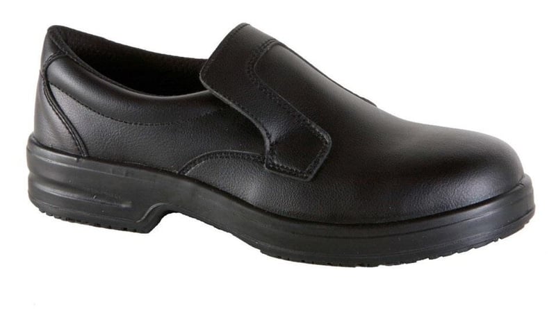 picture of S1 SRC - Vegan - Black Unisex Breathable Microfibre Slip on Shoe - Conforms to BS EN ISO 20345:2011 - Pair - GN-9313