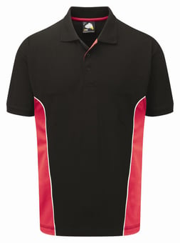 Picture of Silverstone Polycotton Men's Black/Red Poloshirt - 220gm - ON-1180-10-BLK/RED