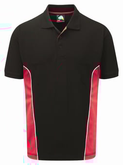 Picture of Silverstone Polycotton Men's Black/Red Poloshirt - 220gm - ON-1180-10-BLK/RED