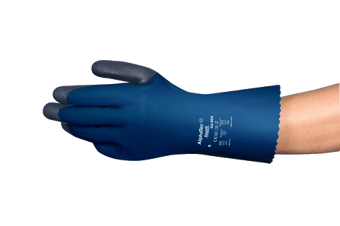 picture of Ansell AlphaTec 04-004 Blue PVC Nitrile Coated Gloves - Pair - AN-04-004