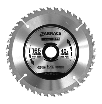 Picture of Abracs TCT Blade 165mm x 1.5mm x 20mm - 40T Wood GP Cut Type - [ABR-TCT16540]