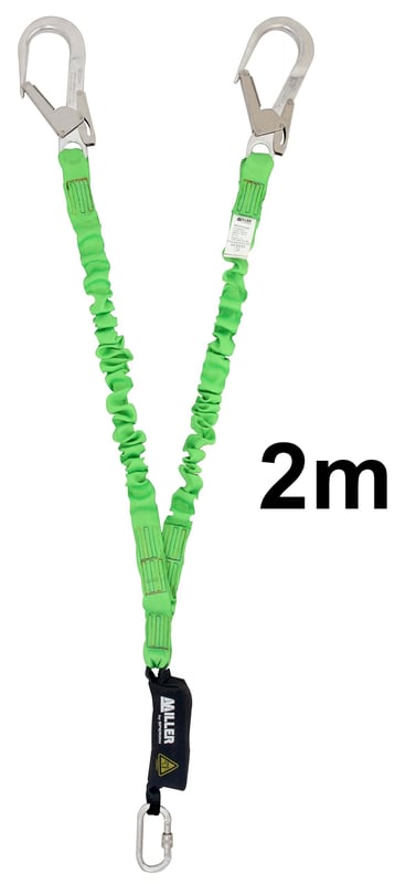 Miller Edge Lanyard With Shock Absorber - 2m Twin Manyard - [HW-1028522]