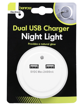 picture of Benross Night Light with Dual USB Charger 2.4A - [BNR-30859]