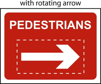 picture of Spectrum 600 x 450mm Temporary Sign – Pedestrians With Reversible Arrow – [SCXO-CI-14003-1]
