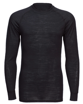 Picture of Portwest B183 Merino Wool Crewneck Baselayer Top Black - PW-B183BKR