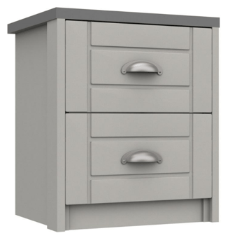 picture of One Call Skye 2 Drawer Bedside - Light Grey/Dust Grey- [OCF-SKYDGLGB2]