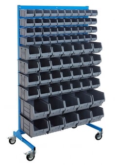 picture of Mobile BiGDUG Louvre Panel Bin Station - Single Sided - 1690mm High - XL5 XL3 XL2 Bins - [BDU-LPGKSFH4M]