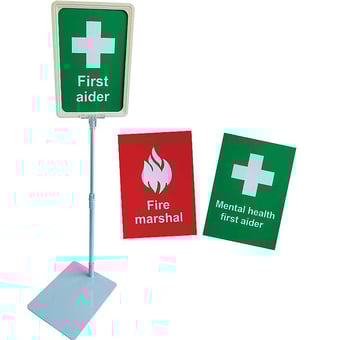 picture of First Aid and Fire A5 Desk Signs - [SA-SN0743]