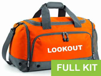 picture of FULL Rail Track Lookout Kit - With Wooden Flag Pole - In Handy Marked Orange Bag - [IH-FLK-OR-WP] - (MP)