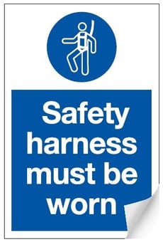 picture of Safety Harness Must be Worn Sign - 200 x 300Hmm - Self Adhesive Vinyl - [AS-MA126-SAV]