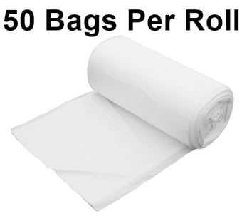 picture of Polyco White Heavy Duty Swing Bin Liners - 45L - 50 Bags Per Roll - [BM-LWS031]