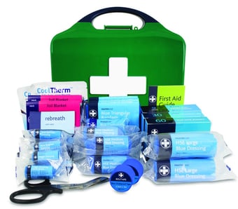 picture of Medium Workplace Catering First Aid Kit - In Green/Blue Aura Box - [RL-428]