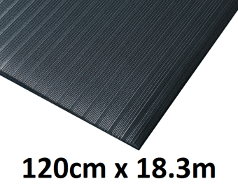 picture of Kumfi Rib Anti-Fatigue Mat Black - 120cm x 18.3m Roll - [BLD-KR460BL]