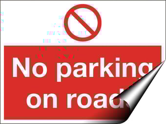 picture of No Parking on Roads Sign - 600 x 450Hmm - Self Adhesive Vinyl [AS-PR162-SAV]