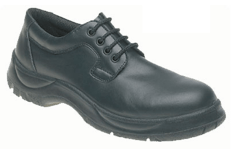 picture of S1 SRC - Black Leather Extra Wide Grip 4 Eyelet Safety Shoe - With Dual Density Sole - [BR-511] - (DISC-W)