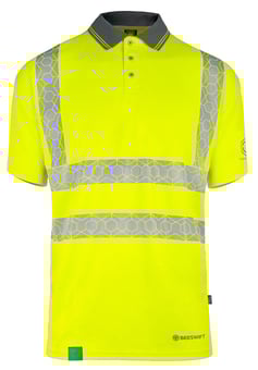 picture of Beeswift Envirowear Hi-Vis Short Sleeve Recyclable Polo Shirt - Saturn Yellow - BE-EWCPKSSSY