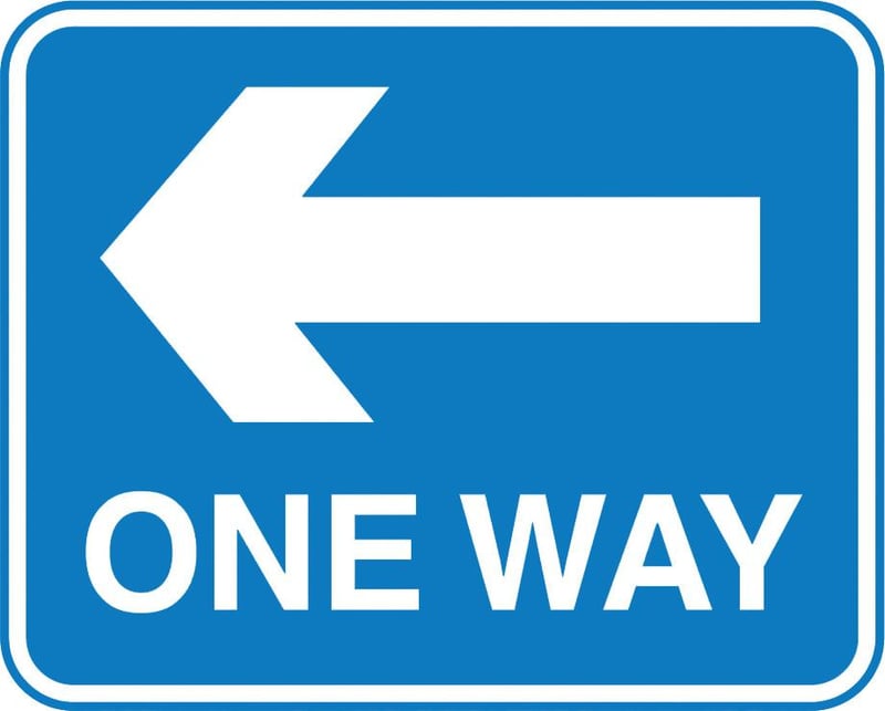 picture of Parking & Site Management - ONE WAY Arrow Left Sign - Class 1 Ref  BSEN 12899-1 2001 - 600 x 450Hmm - Reflective - 3mm Aluminium - [AS-TR28-ALU]