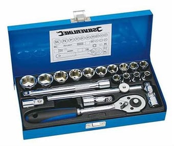 picture of Silverline 20 Piece 3/8 Inch Drive Metric Socket Wrench Set - [SI-868524] - (DISC-R)