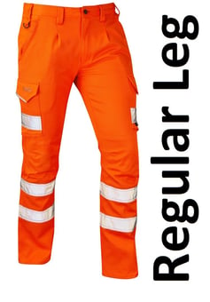picture of Kingford - Hi-Vis Orange Stretch Poly/Cotton Cargo Trouser - Regular Leg - ISO 20471 Class 1 - LE-CT04-O-R