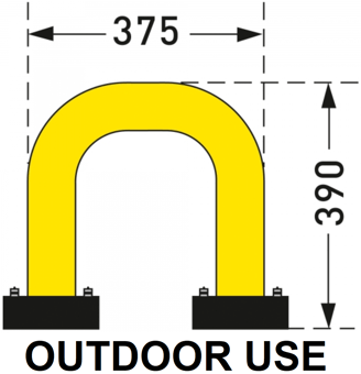 picture of BLACK BULL FLEX Protection Guard - Outdoor Use - (H)390 x (W)375mm - Yellow - [MV-196.24.195]
