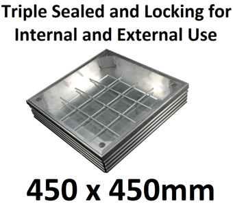 picture of Triple Sealed and Locking for Internal and External Use - Recessed Aluminium Cover - 450 x 450mm - [EGD-TSL-60-4545]