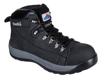 picture of Portwest Steelite Mid Cut Boots- Black Nubuck - PW-FW31-BLACK