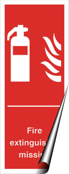 Picture of Fire Extinguisher Missing Sign - 100 X 250Hmm - Self Adhesive Vinyl - [AS-FI39-SAV]