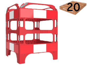 picture of Set of 4-gate SafeGate Barrier With Clips - Manhole Guard - Compliant with Chapter 8 Street Works - Pallet Quantity: 20 - [OX-O9738] - (LP)