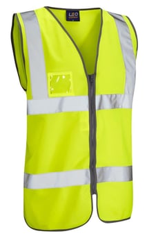picture of Rumsam - Zipped Yellow Hi-Vis Waistcoat With ID Pocket - LE-W02-Y